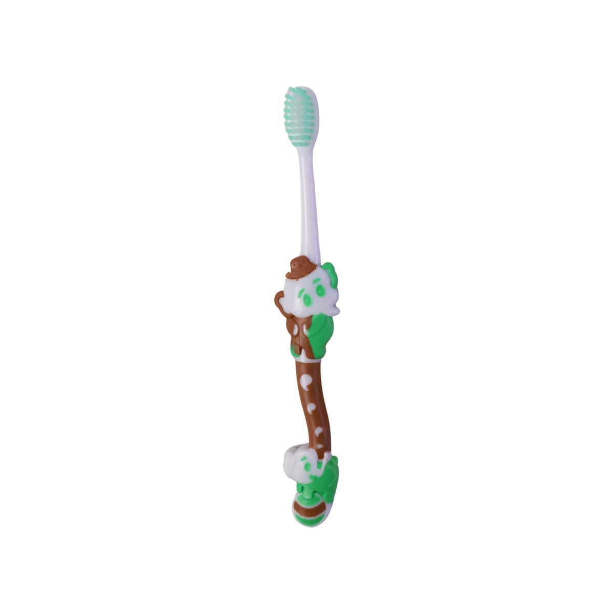 Kids toothbrush showing soft bristles and ergonomic grip for comfort