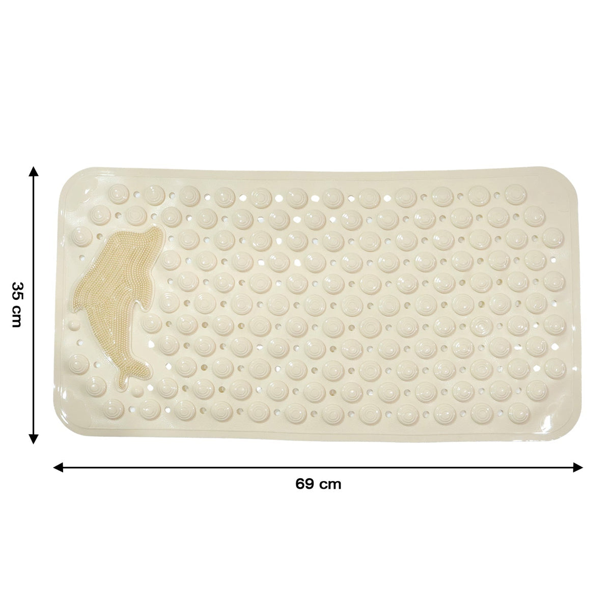 Anti-slip bath mat on wet bathroom floor enhancing safety and grip