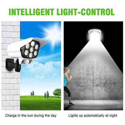 Remote control for easy operation of the solar motion sensor dummy security camera light.
