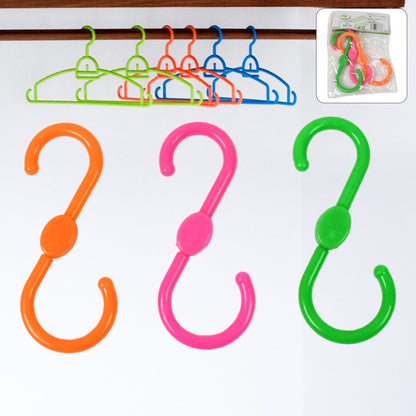 Set of 3 plastic S hooks hanging kitchen and closet items