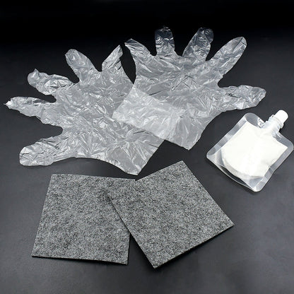 All components of the PowerPulse Car Scratch Remover Kit neatly arranged for display.