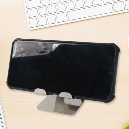 Side angle view of mobile and tablet stand holder showcasing sleek design