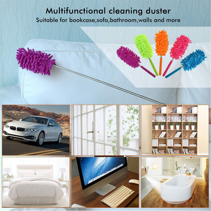 Flexible microfiber duster head adapting to a surface for effective dusting