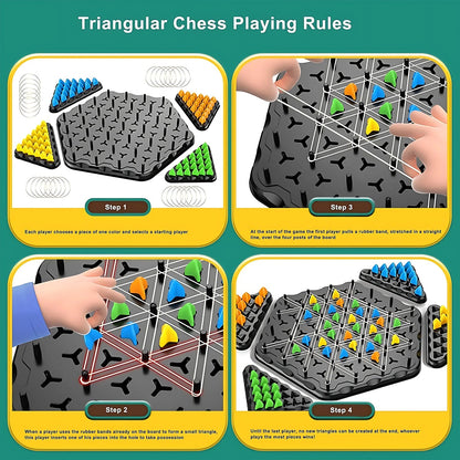 Triangle Puzzle Board Game displaying colorful pegs arranged in pattern