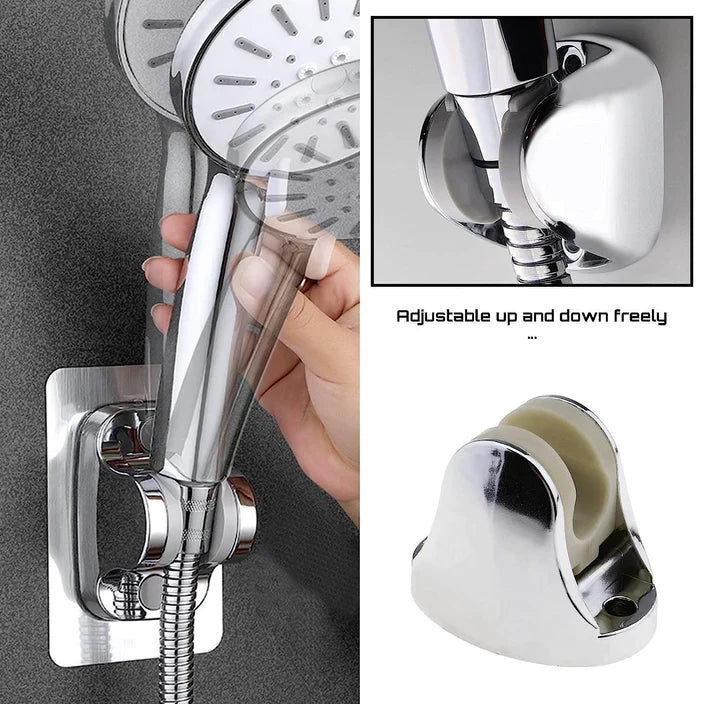 Bathroom accessory, an adjustable shower head mount, on a white background.