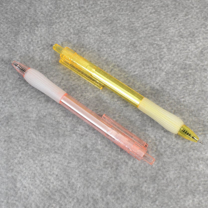 A pair of CustoPen ballpoint pens displayed with essential office stationery.