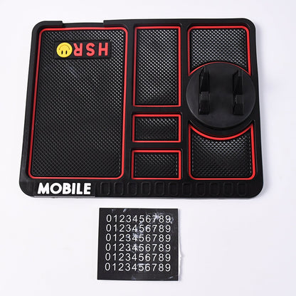 Multifunctional car dashboard mat used as mobile phone holder and storage pad