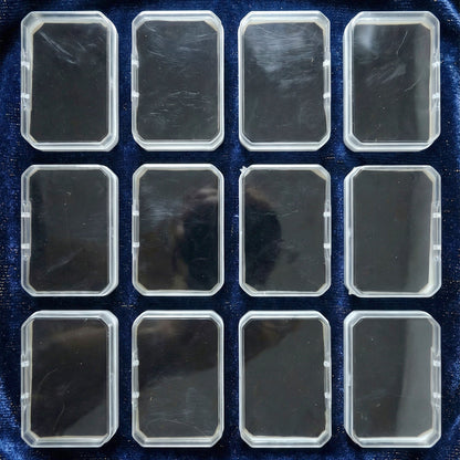 Close-up detail of soft inner base in mini rectangular jewellery box