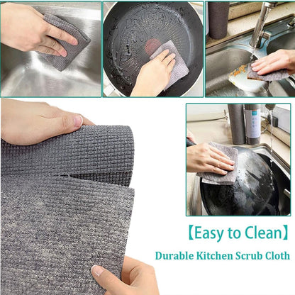 Microfiber dish cloth being rinsed under running water for easy cleaning.