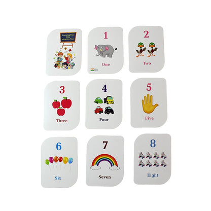 Number flashcards ready set count design with safe rounded corners