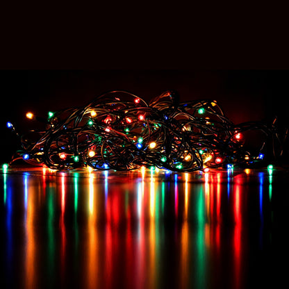 Flexible multi-color LED string lights suitable for both indoor and outdoor decoration.