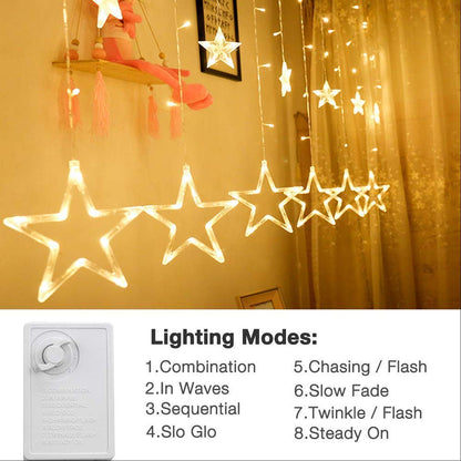 Detailed shot of individual star lights showcasing various lighting effects.