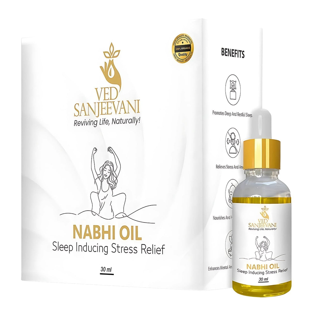 Calm Nabhi Oil natural formula for stress relief and sleep enhancement