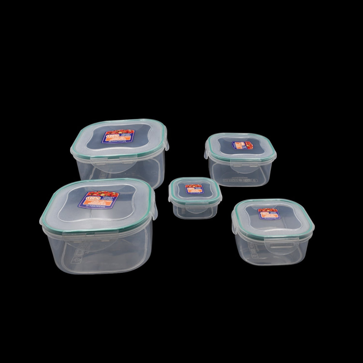 Organized fridge interior with Tidy Table 5-piece food storage containers.