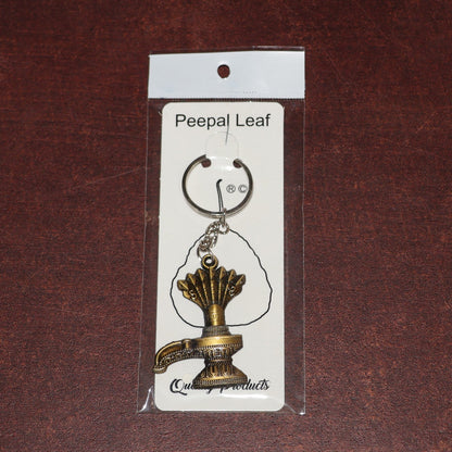 Antique finish metal keychain of Lord Shiva Shivaling with serpent