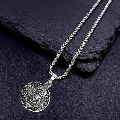 Detailed view of the Hanuman Locket with its accompanying chain.