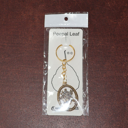 Maa Durga Golden Keychain packaged in Peepal Leaf blister pack