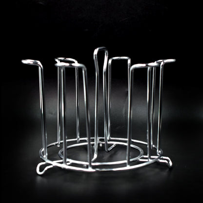 Durable glassware rack designed for safe and accessible storage.
