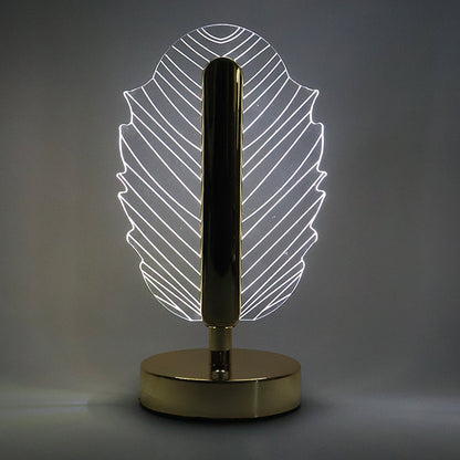 Elegant leaf design crystal table lamp with warm glow LED