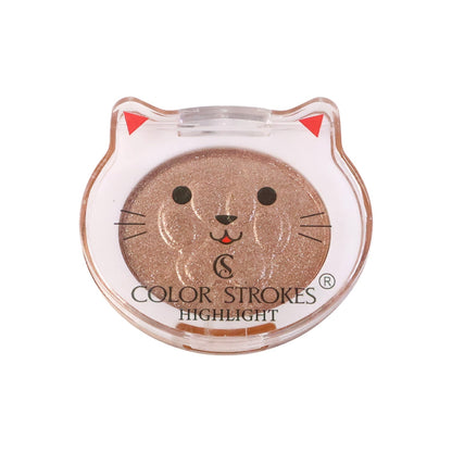 Lightweight shimmer highlighter in a travel-friendly compact