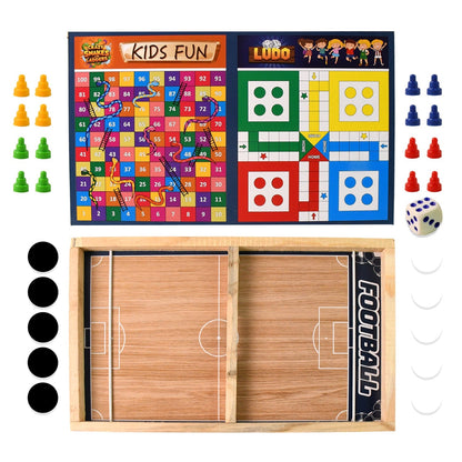 Desktop football game board from the 3-in-1 wooden board game set