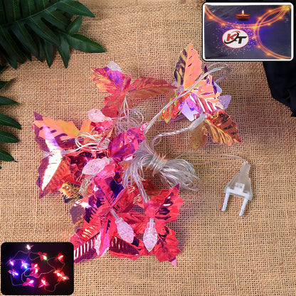 4 meter LED leaf string lights with vibrant multicolor glow on display indoors