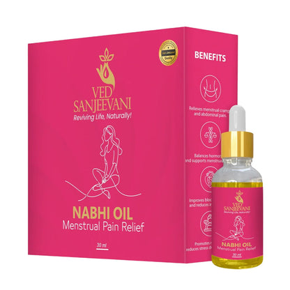 Pain relief navel oil bottle for menstrual cramps