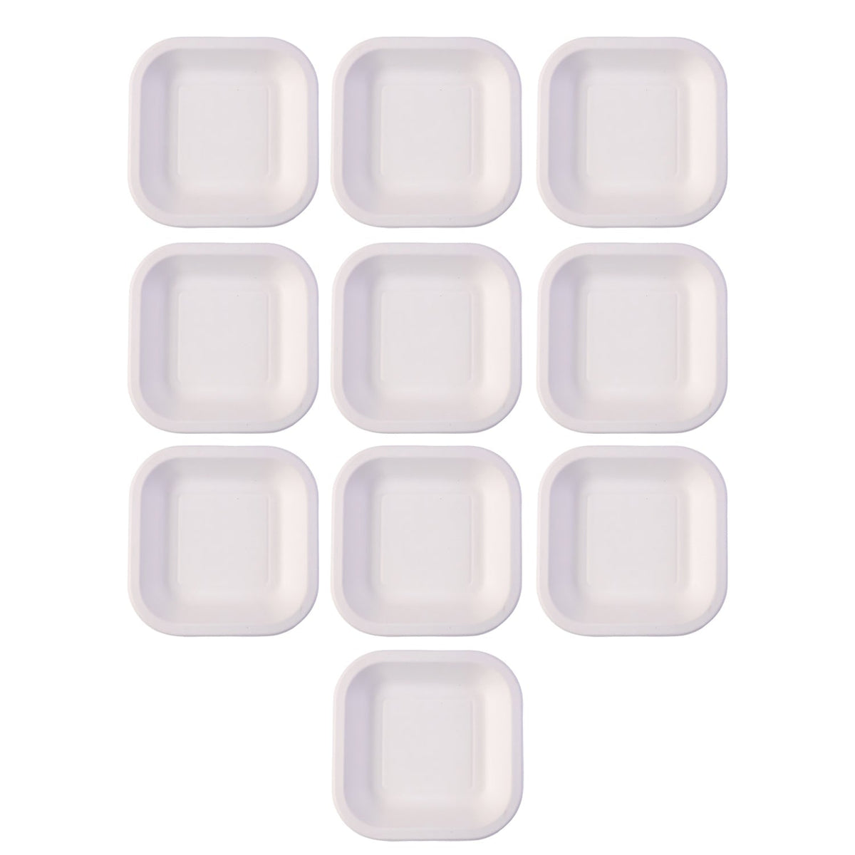 Empty square disposable food tray suitable for versatile food presentation.