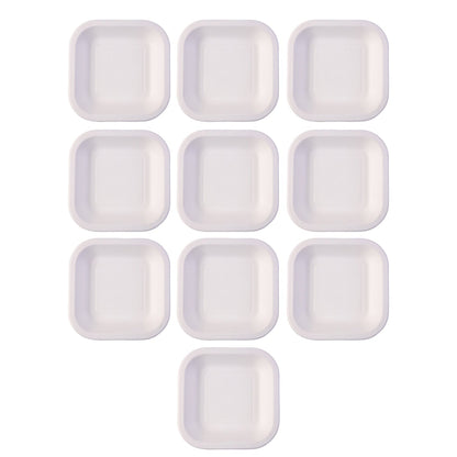 Empty square disposable food tray suitable for versatile food presentation.