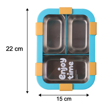 Compact food storage lunch box with multiple compartments