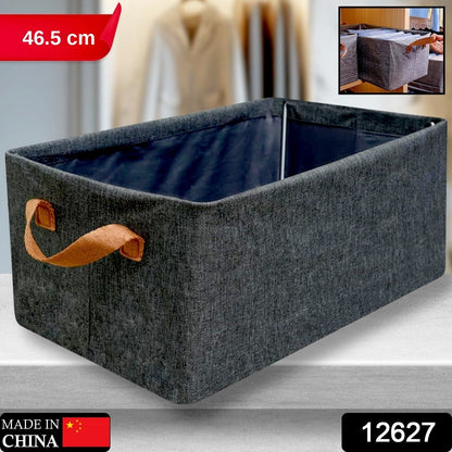 Foldable Storage Box – 46.5 cm Cotton Linen Organizer | Organivo