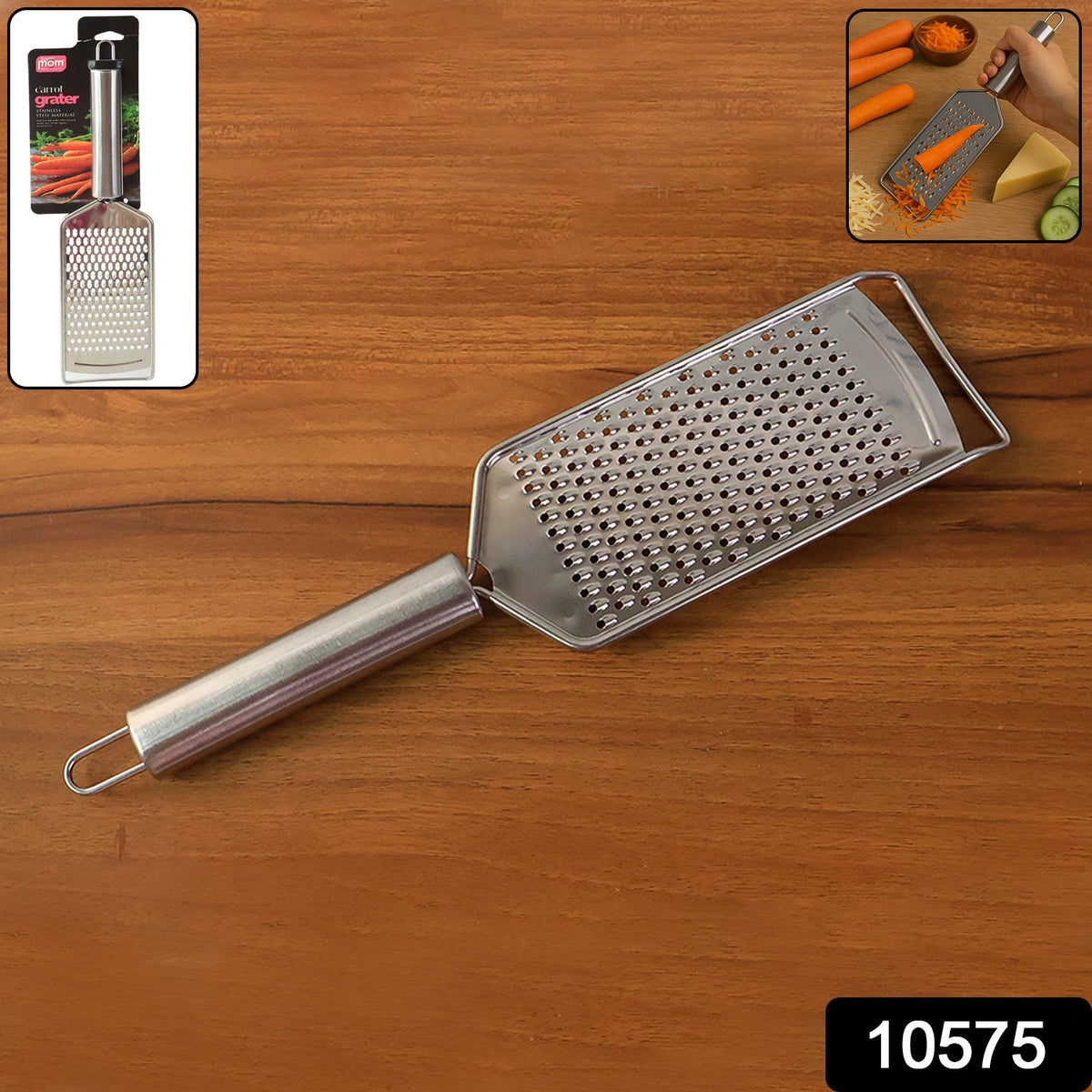 Durable stainless steel vegetable grater with ergonomic handle